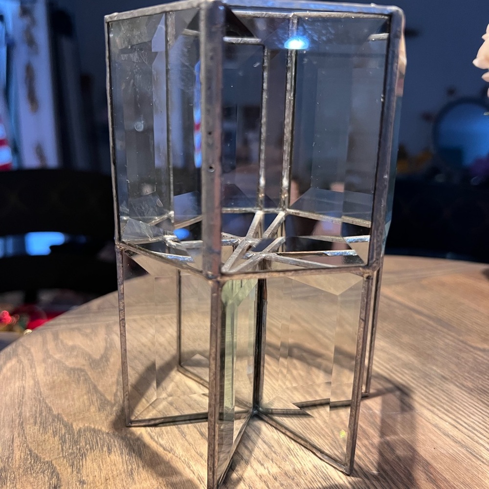 Unique Vintage Silver Geometric Candle Holder (i have three)